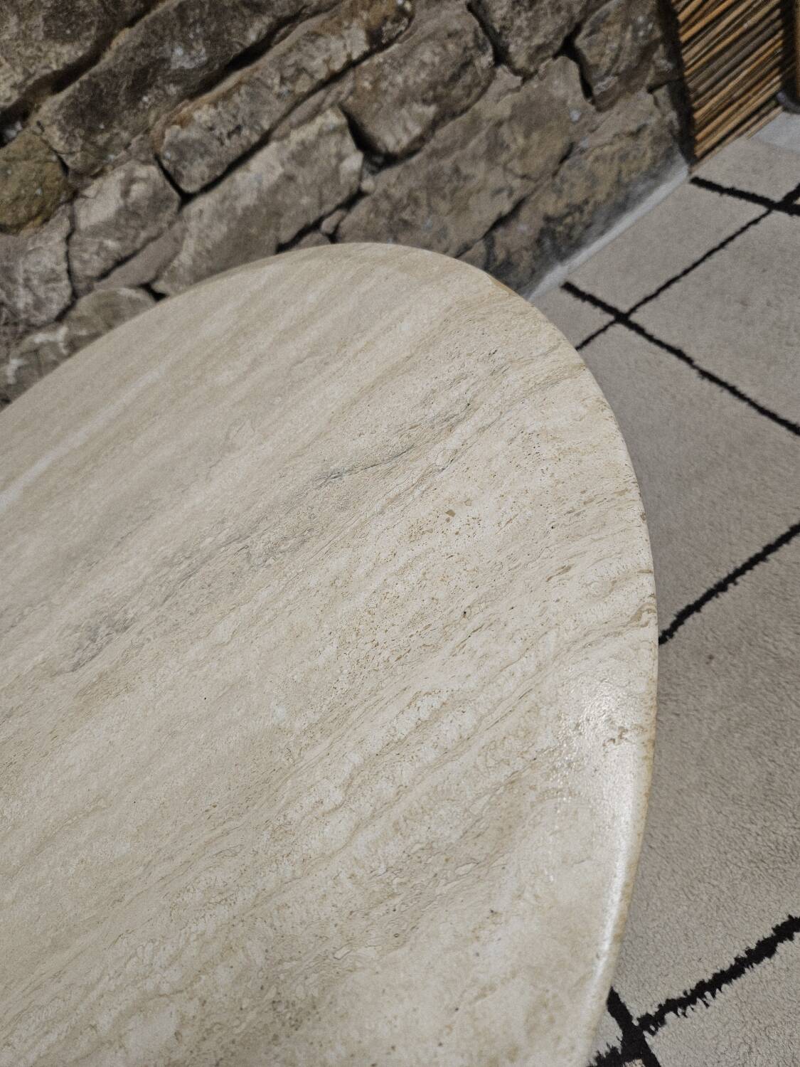 Vintage travertine table 1980"