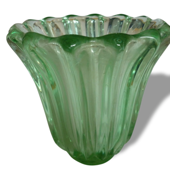 Vase art deco verrerie p d'avesn couleur vert d'eau