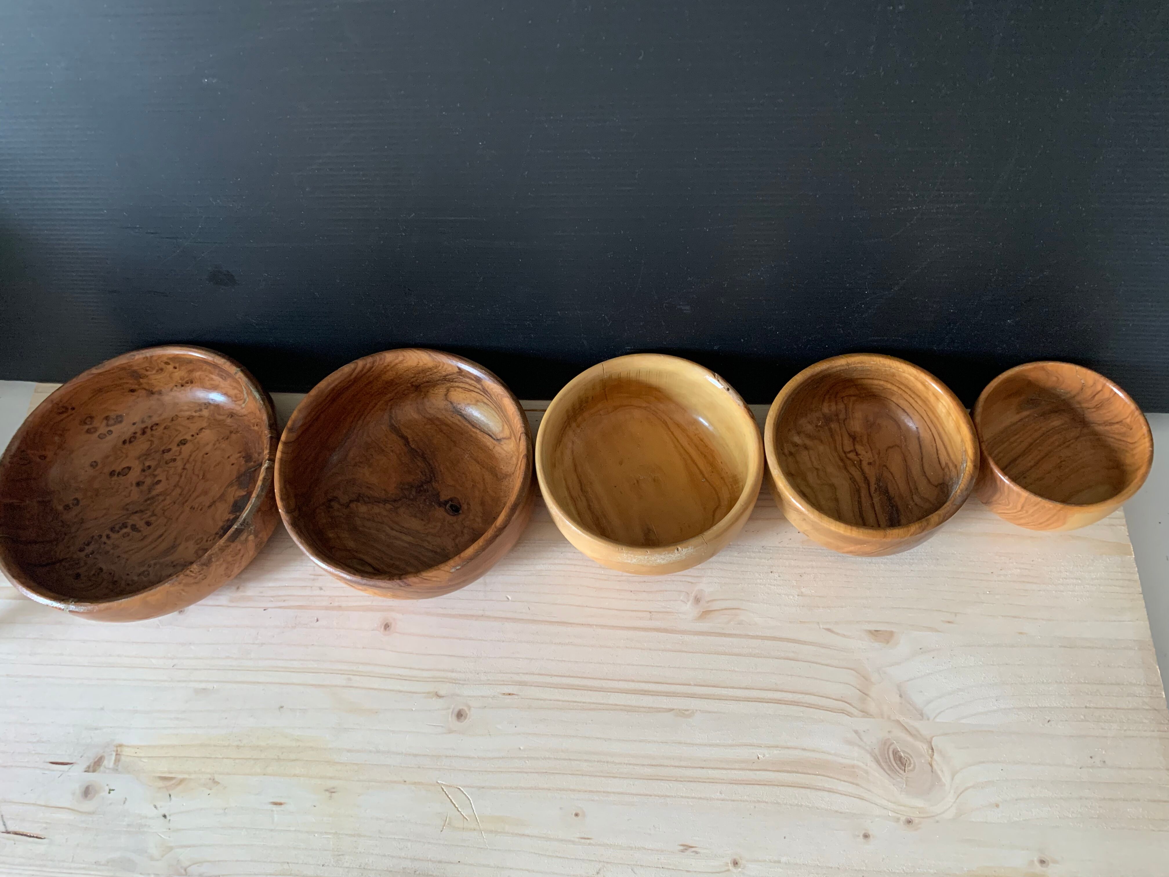 Set of wooden bowls
