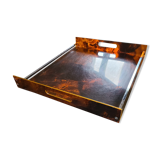 Vintage lucite tray by Mercier, tortoiseshell spirit