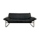 2-seater leather and chrome Sofa by Rodney Kinsman for OMK 1970's