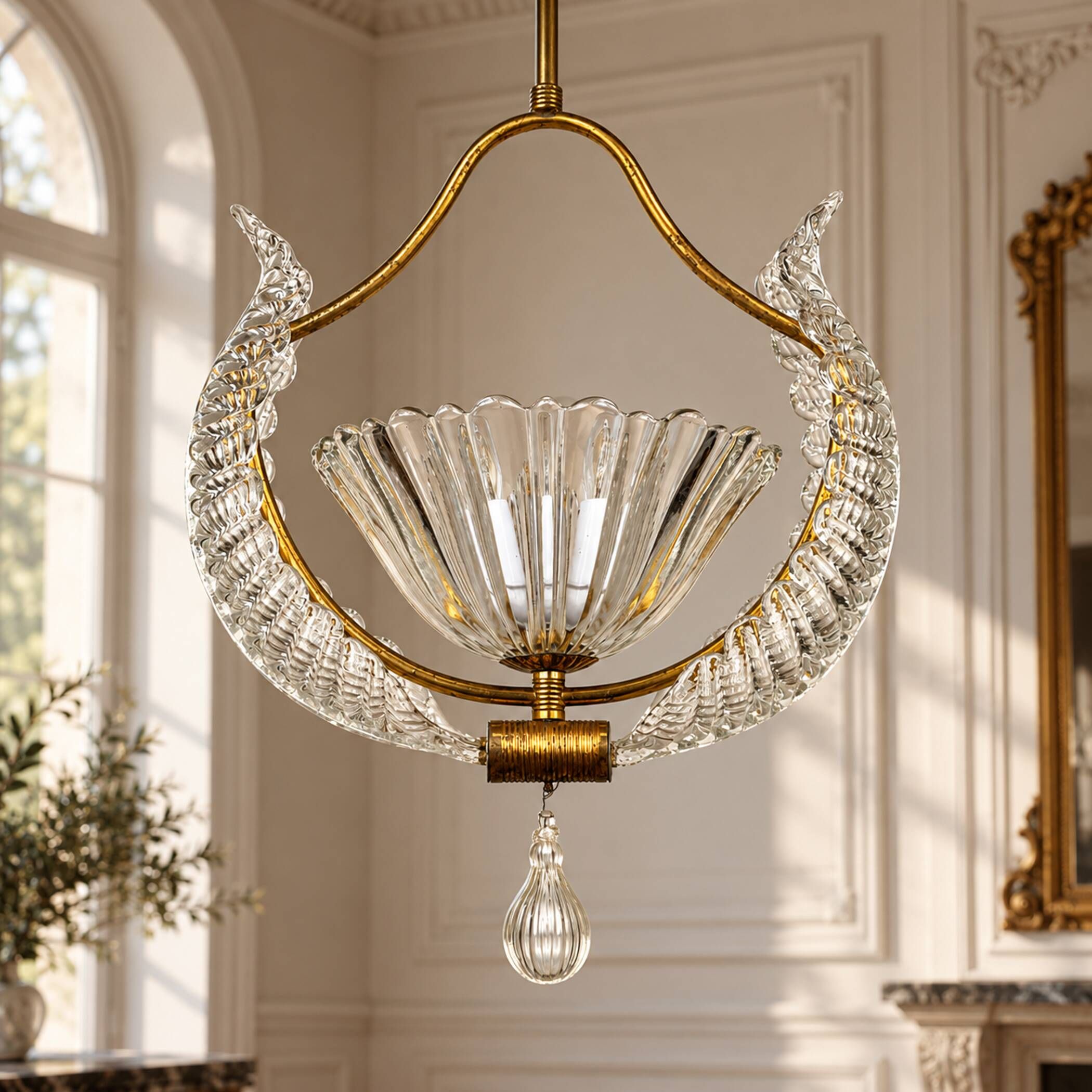 1930s Vintage Murano chandelier by Barovier & Toso, Italy