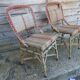 Pair of vintage rattan bistro chairs