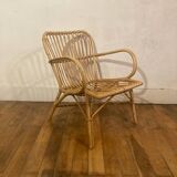 Fauteuil rotin vintage