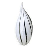 Lampe de table pingouin noir et blanc en verre de Murano avec flocons d'argent, Italie