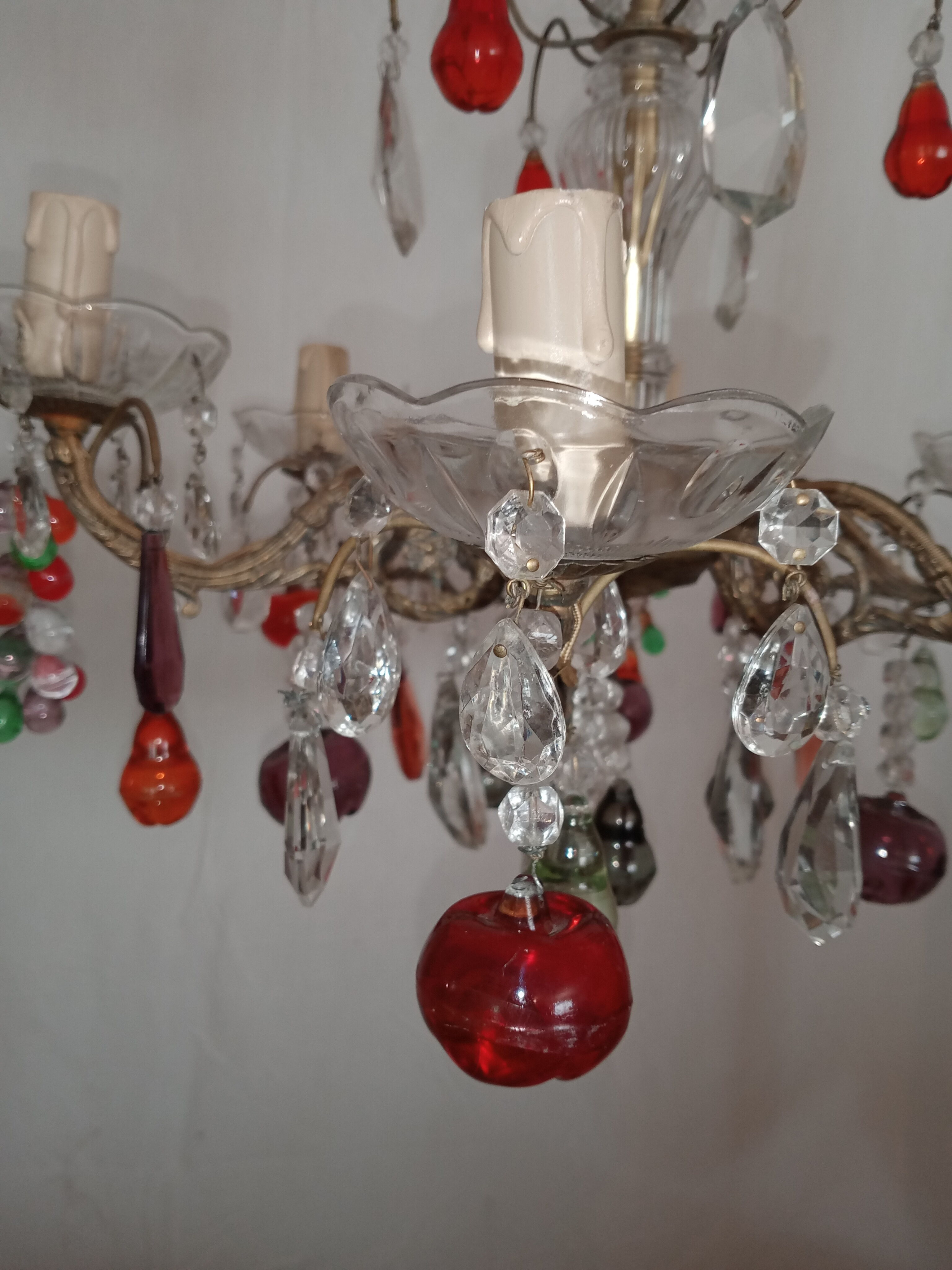 Multicolored stamped chandelier