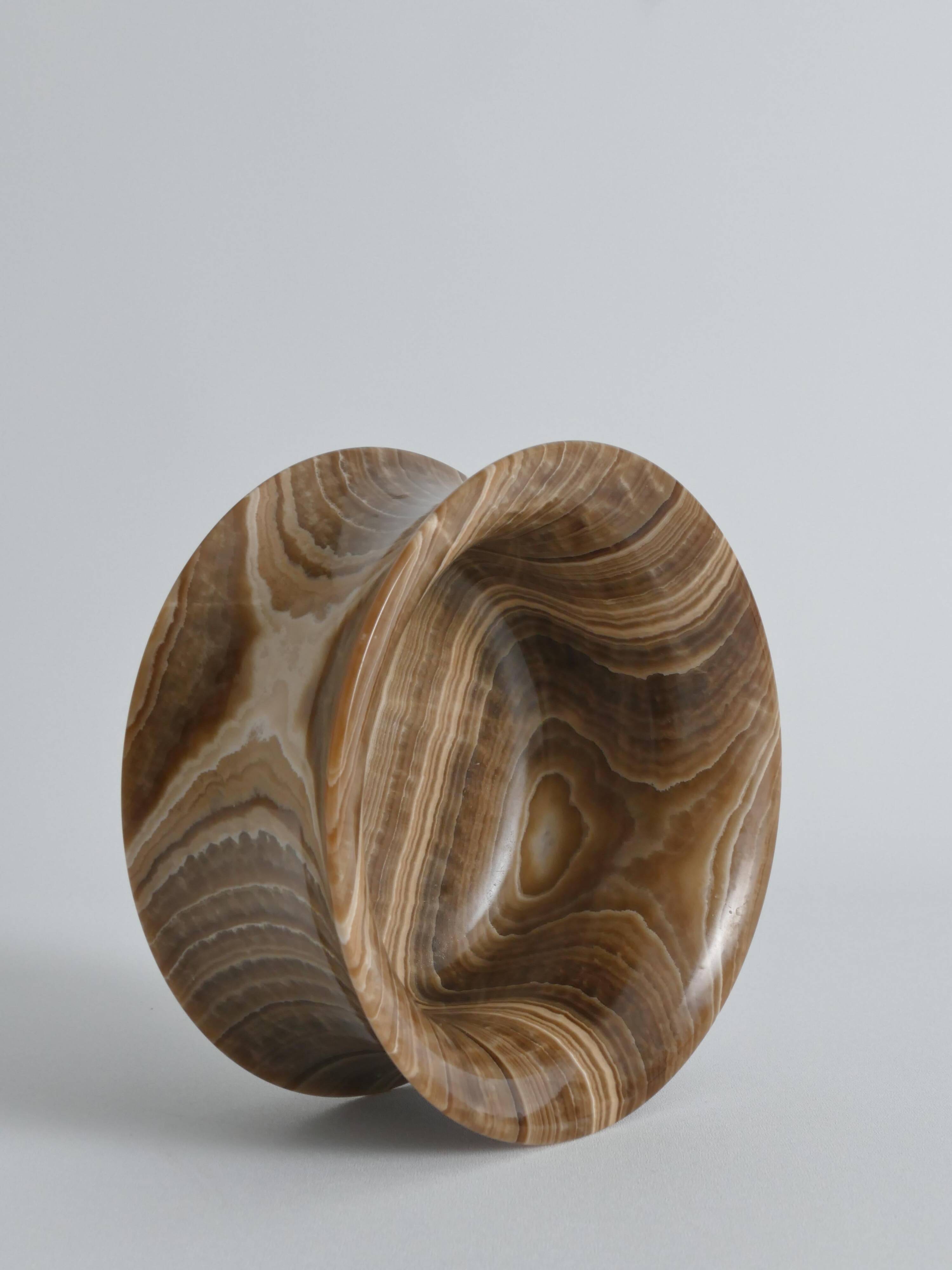 Hand Turned Brown Onyx Bowl, Greece, 1970s