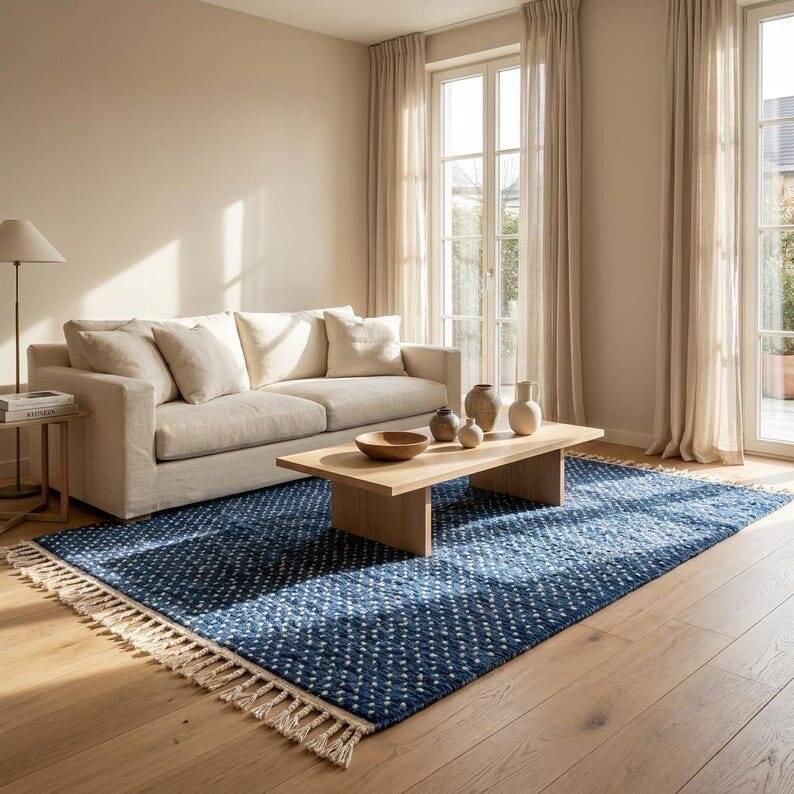 Handmade pure wool rug, size 1.5/2.5 m.
