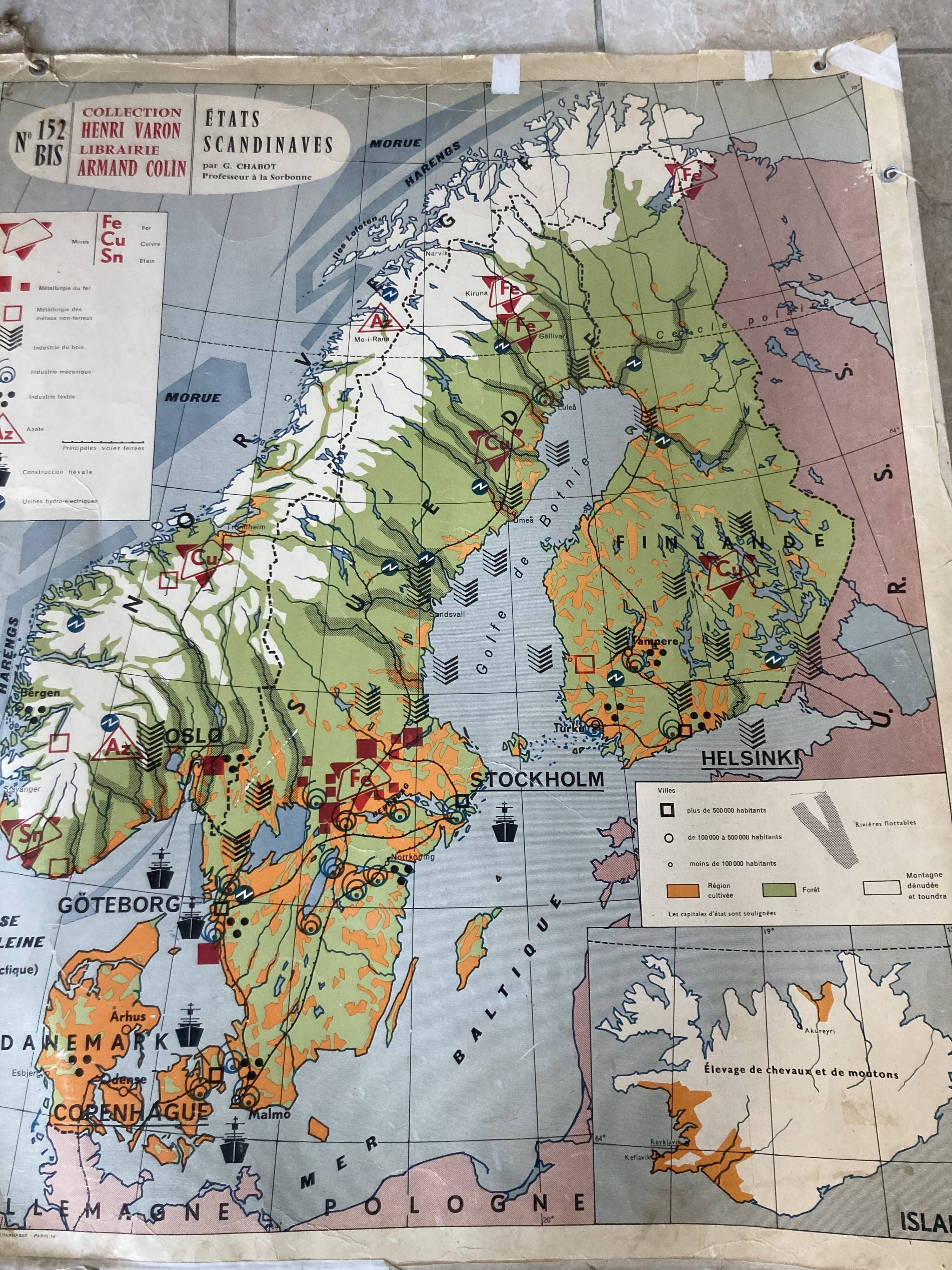 Old school map Scandinavian States