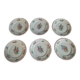 Dessert plates porcelain Lunéville Bouquet Flowers dpc 122276