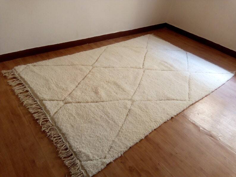 Berber rug - Beni Ouarain style - diamond pattern - handwoven wool - 252 x 162 cm