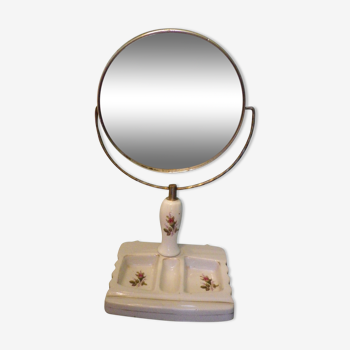 Psyche mirror to pose, porcelain and silver metal 60s
