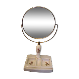 Psyche mirror to pose, porcelain and silver metal 60s
