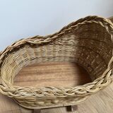 Vintage rattan toy pram