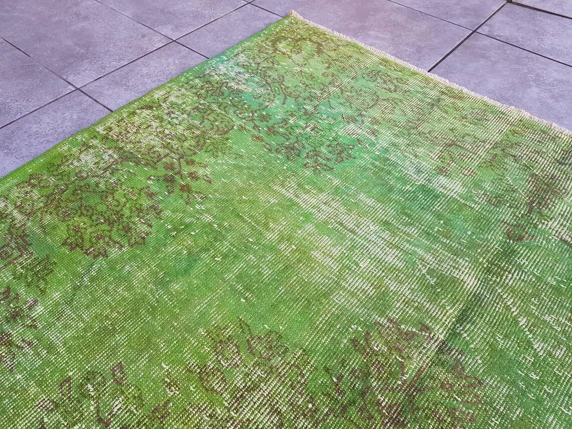 Green Vintage Turkish Rug sku v711