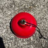 Industrial suspension in enamelled sheet metal, red and white bowl