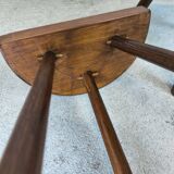 Pair of vintage tripod stools in solid wood