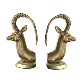 Brass antelope bookends