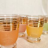 4 colored granite glasses