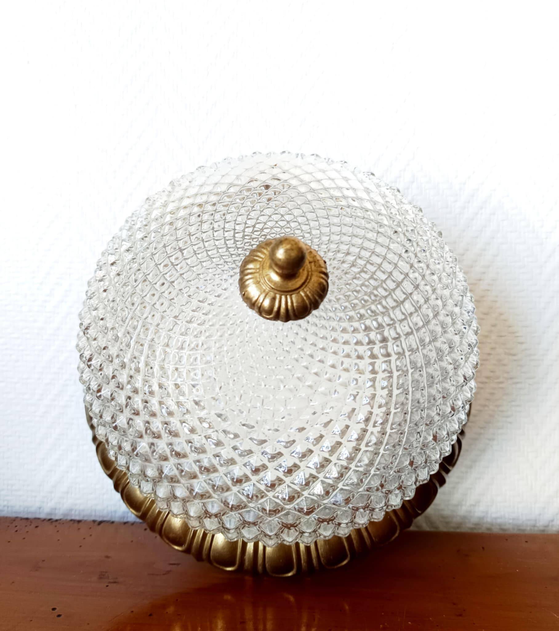 1950s Hollywood Regency Style Dome Ceiling Light