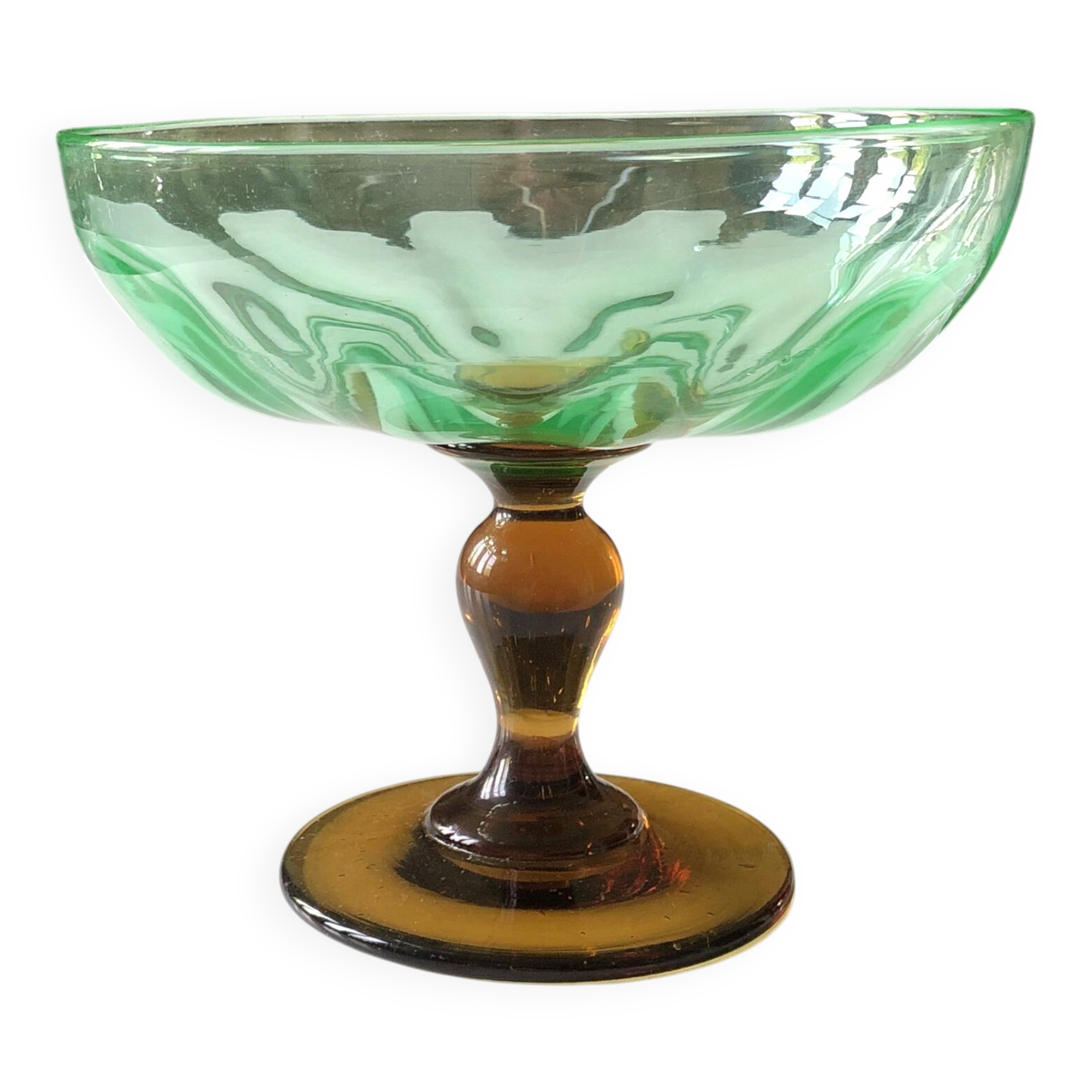 Footed glass bowl