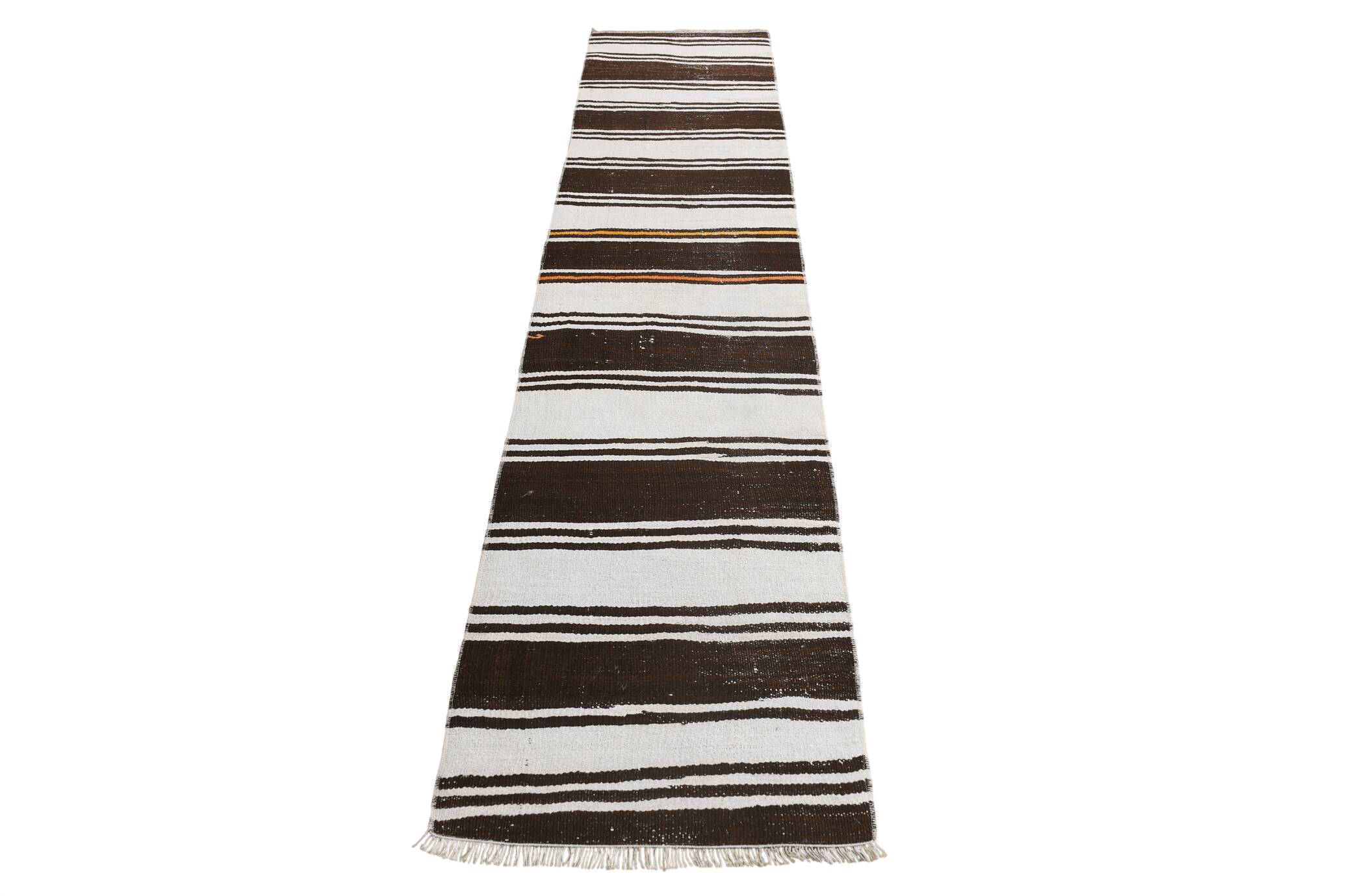 2x10 Modern Striped Turkish Kilim Runner Rug, 69x309Cm