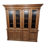 20th century oak glass bookcase