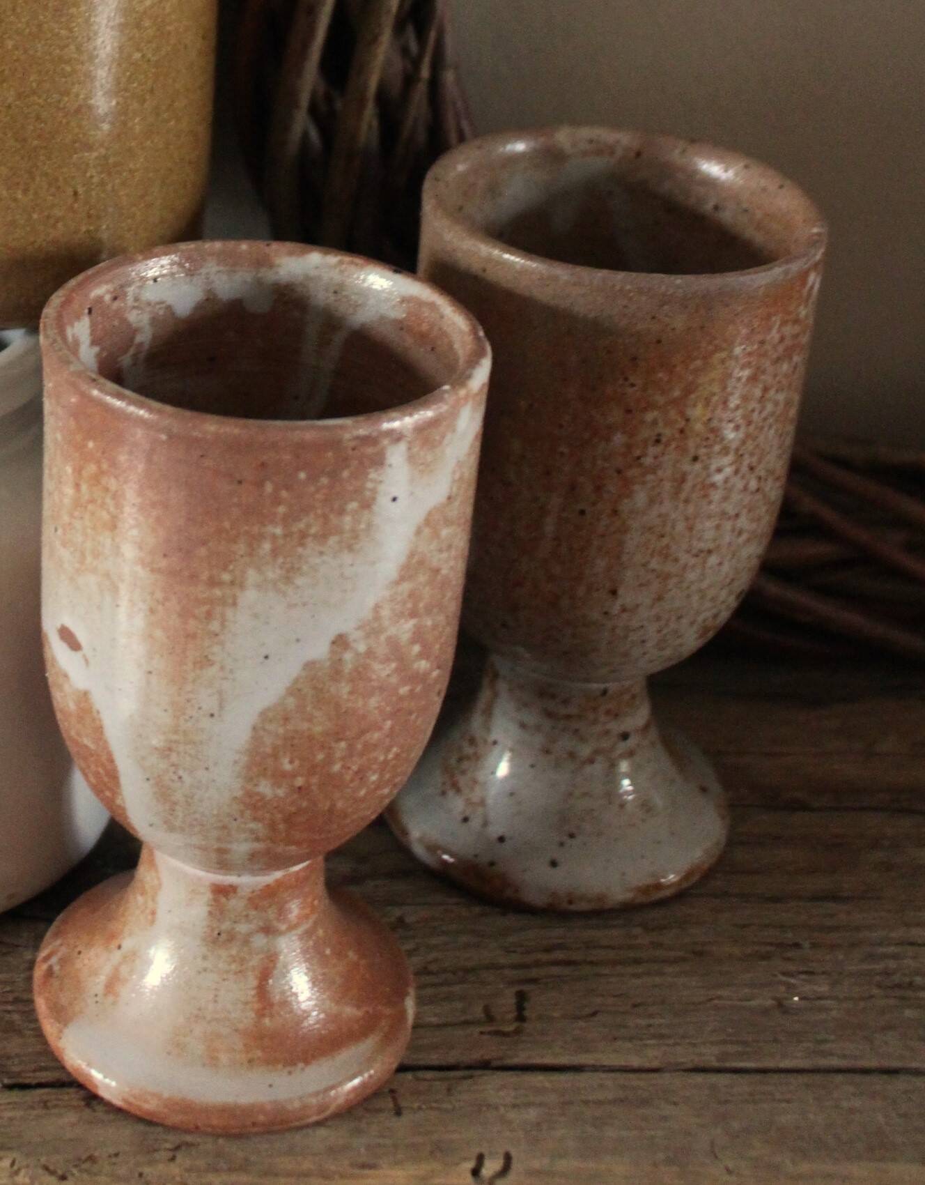 Lot 2 mazagrans grès vintage marbré