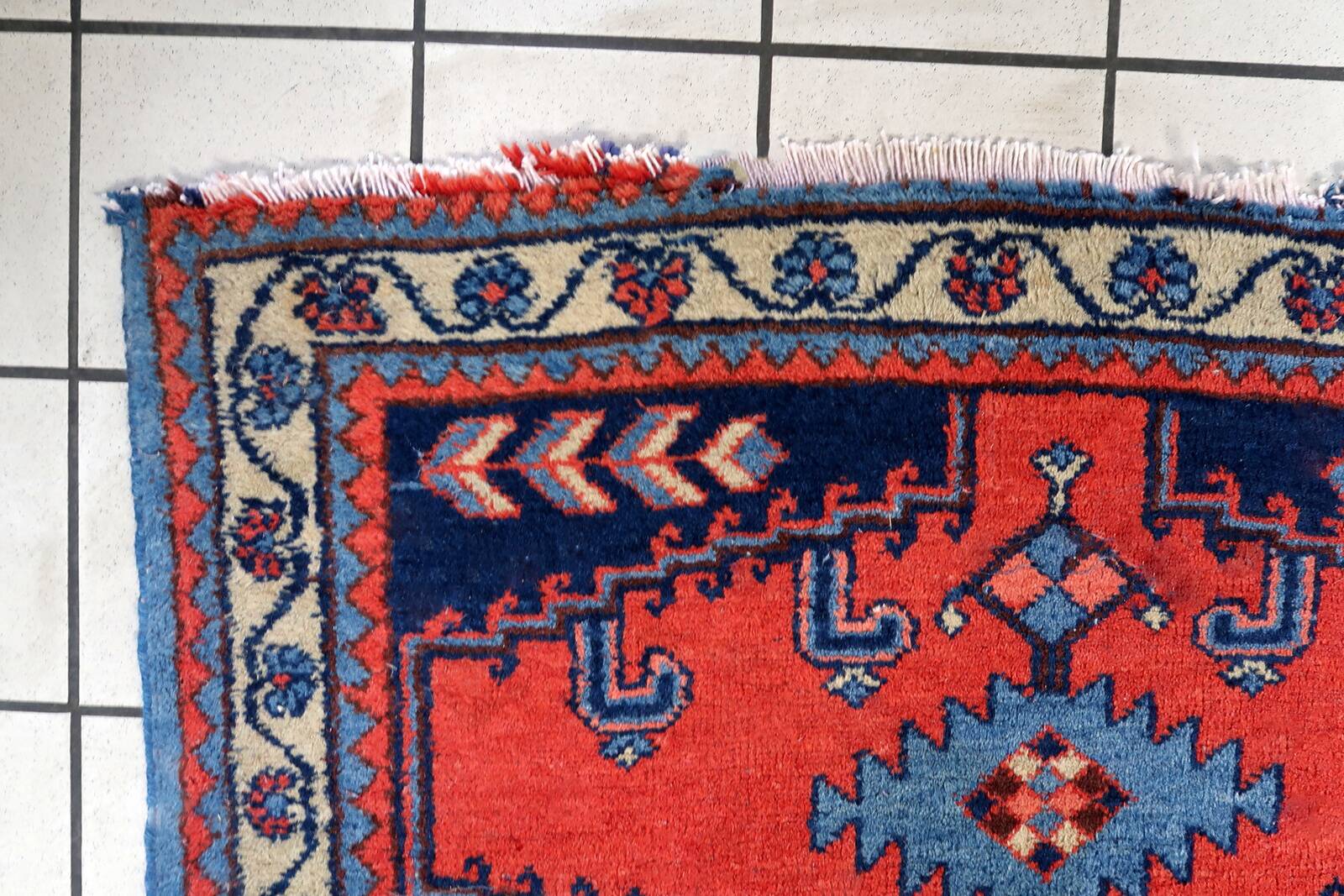 Tapis Hamadan vintage fait main en laine – 109 x 147 cm - 1C1039