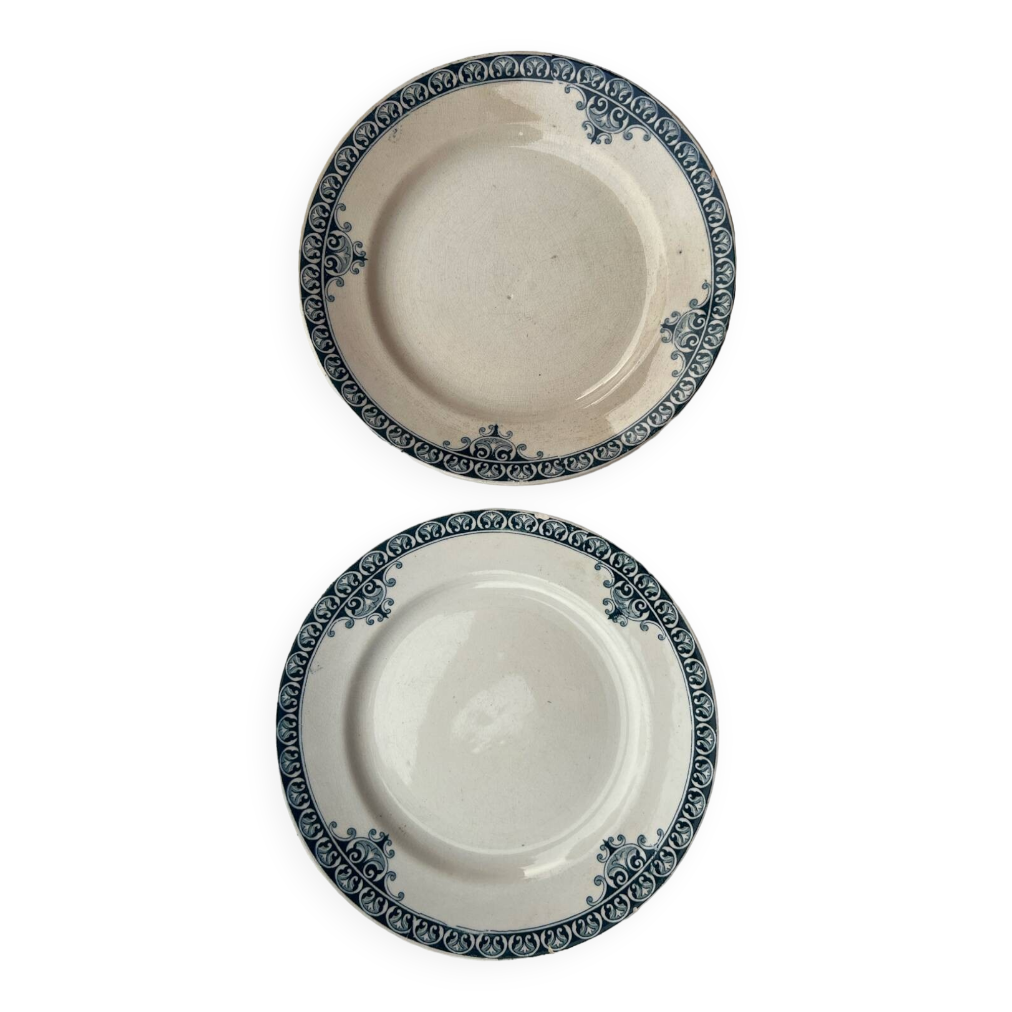 2 old earthenware plates - Rare model