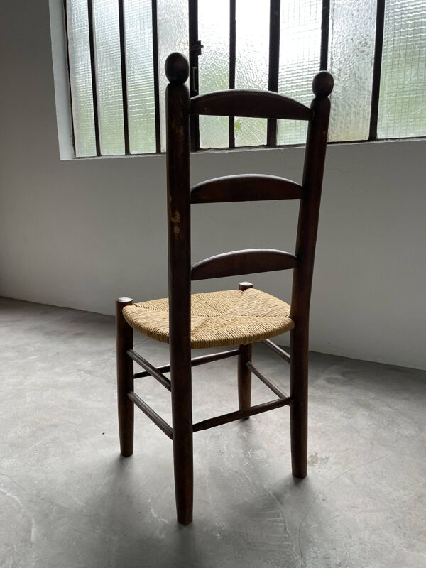 Chaise rustique paille chêne