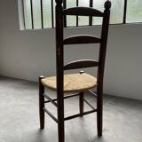 Rustic oak straw chair