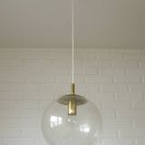 Vintage brass and bubble glass pendant lamp mid century modern hanging lamp