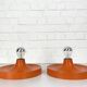 Pair of Space Age Teka wall lights, Germany in aluminum, Flush, Disc, 1960-70