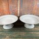 Pair of 2 white and green porcelain compote bowls