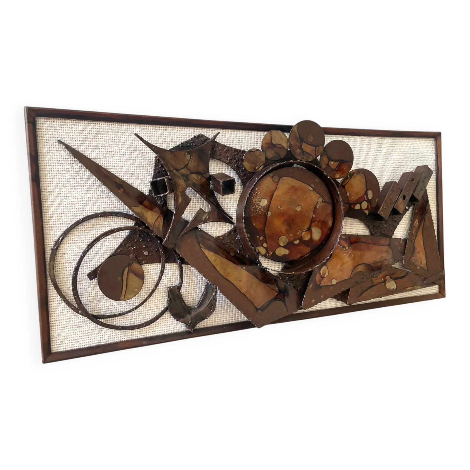 Sculpture murale en métal brutaliste de Henrik Horst des années 1970