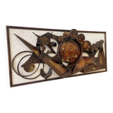 Sculpture murale en métal brutaliste de Henrik Horst des années 1970