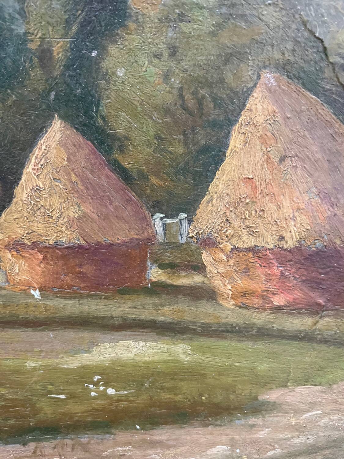 Painting view of Palaiseau J.Ansel 1955