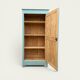 Antique Parisian wardrobe in grey-green solid pine.