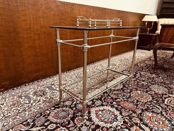 Table d'appoint Eichholtz Regency en étain et verre