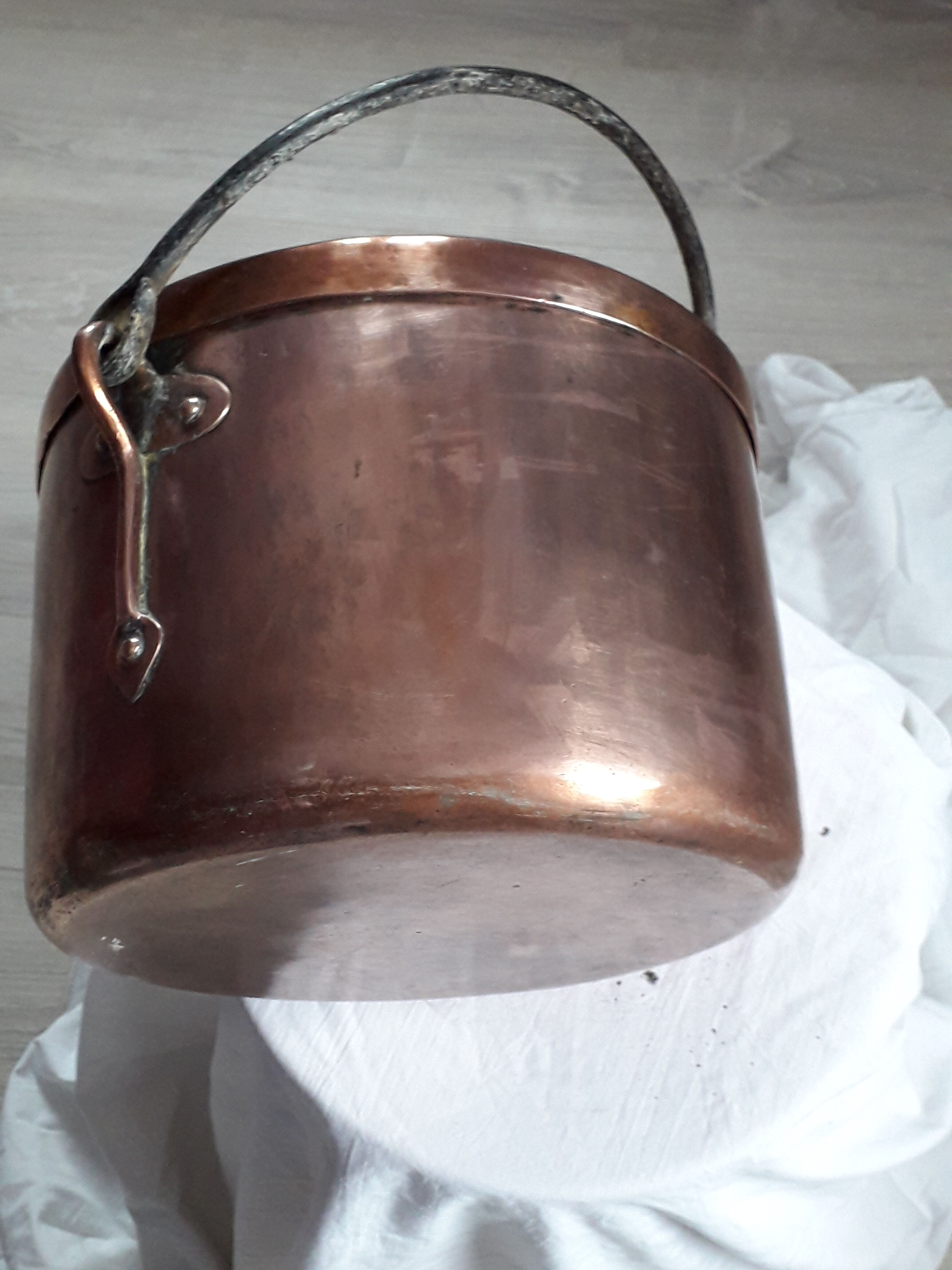 Old copper cauldron