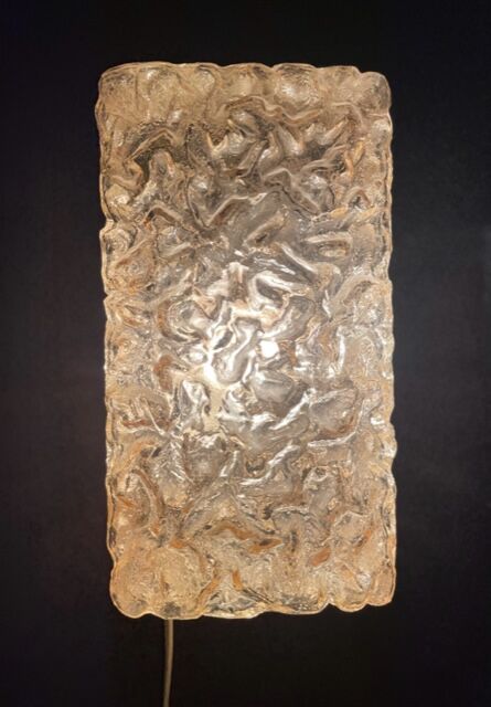 Two Limburg wall lamps in amber glass, circa 1960