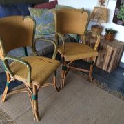 Paire de fauteuils en rotin