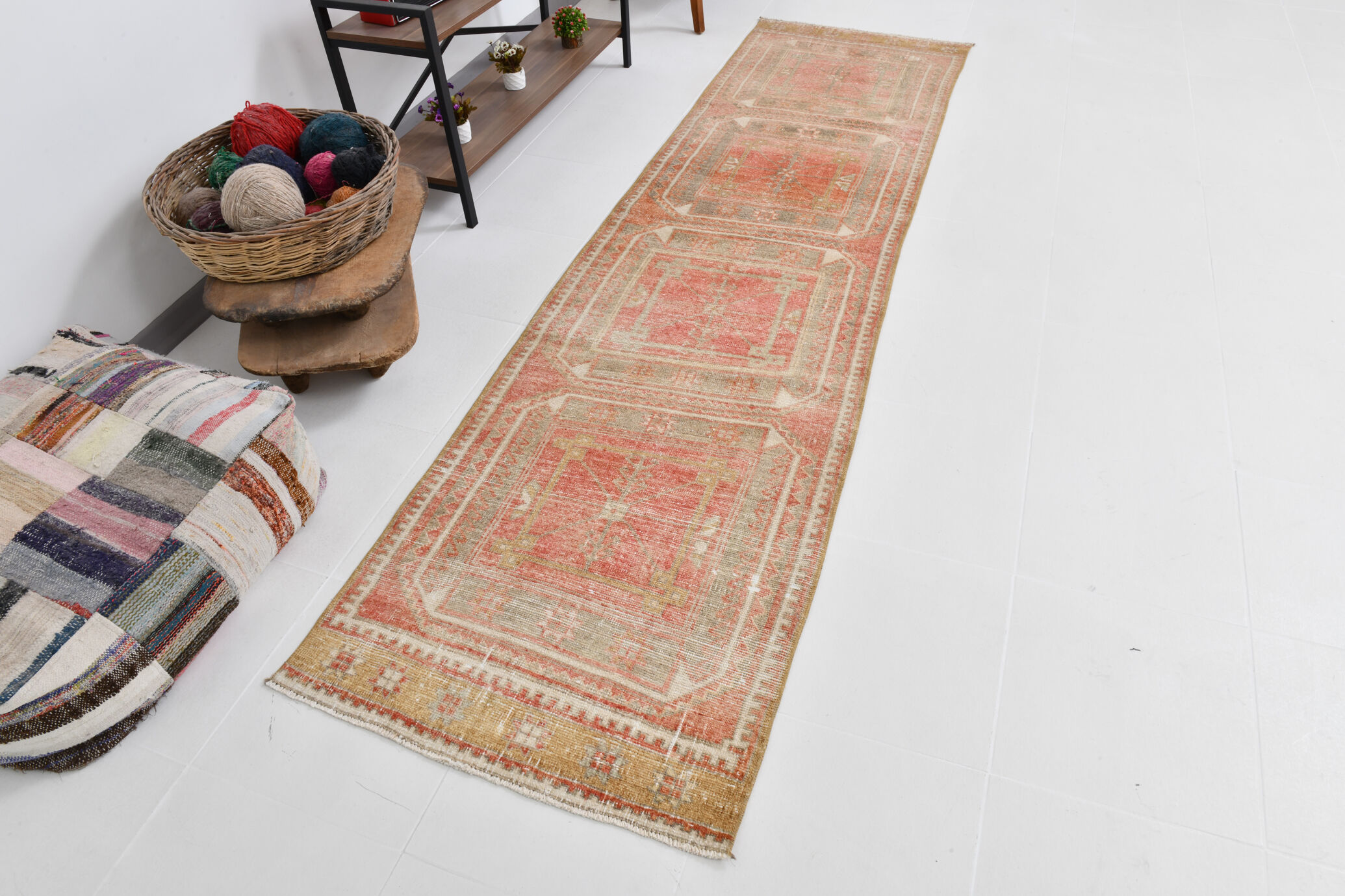 3x10 Turkish Vintage Runner Rug, 82x315Cm