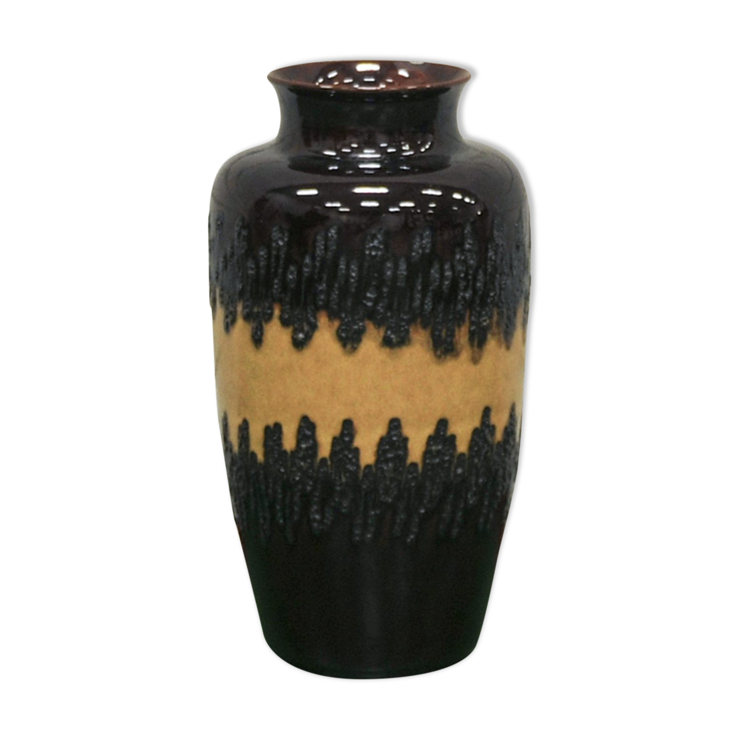 Vintage brown floor vase