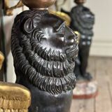 Pair of marble and bronze console tables, Italy, circa 1930