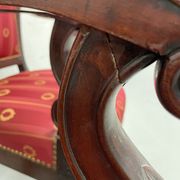 Paire de fauteuils époque empire en acajou et soie
