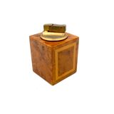 Cendriers en laiton et bois, briquet et boîte à cigares, italie 1970