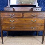 Superbe commode anglaise à psyché en acajou vers 1880