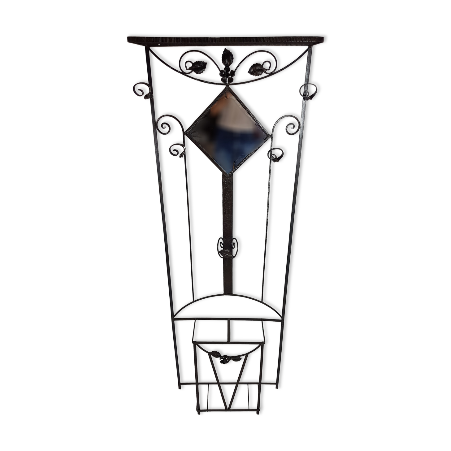 Wardrobe Coat rack art Deco wrought iron 1930